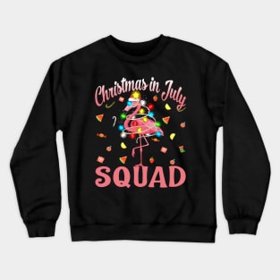 Flamingo Christmas In July Squad Funny Summer Xmas Crewneck Sweatshirt